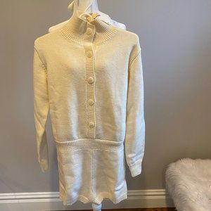 Zara- TAGS ON- Long Sleeve- Knitwear White Romper